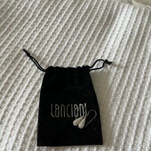 Lanciani Crystal + Silver Teardrop Earrings
